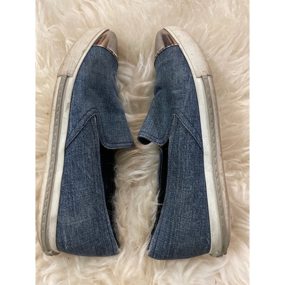 Miu Miu Denim Metal Toe Cap Sneakers - Picture 5 of 11